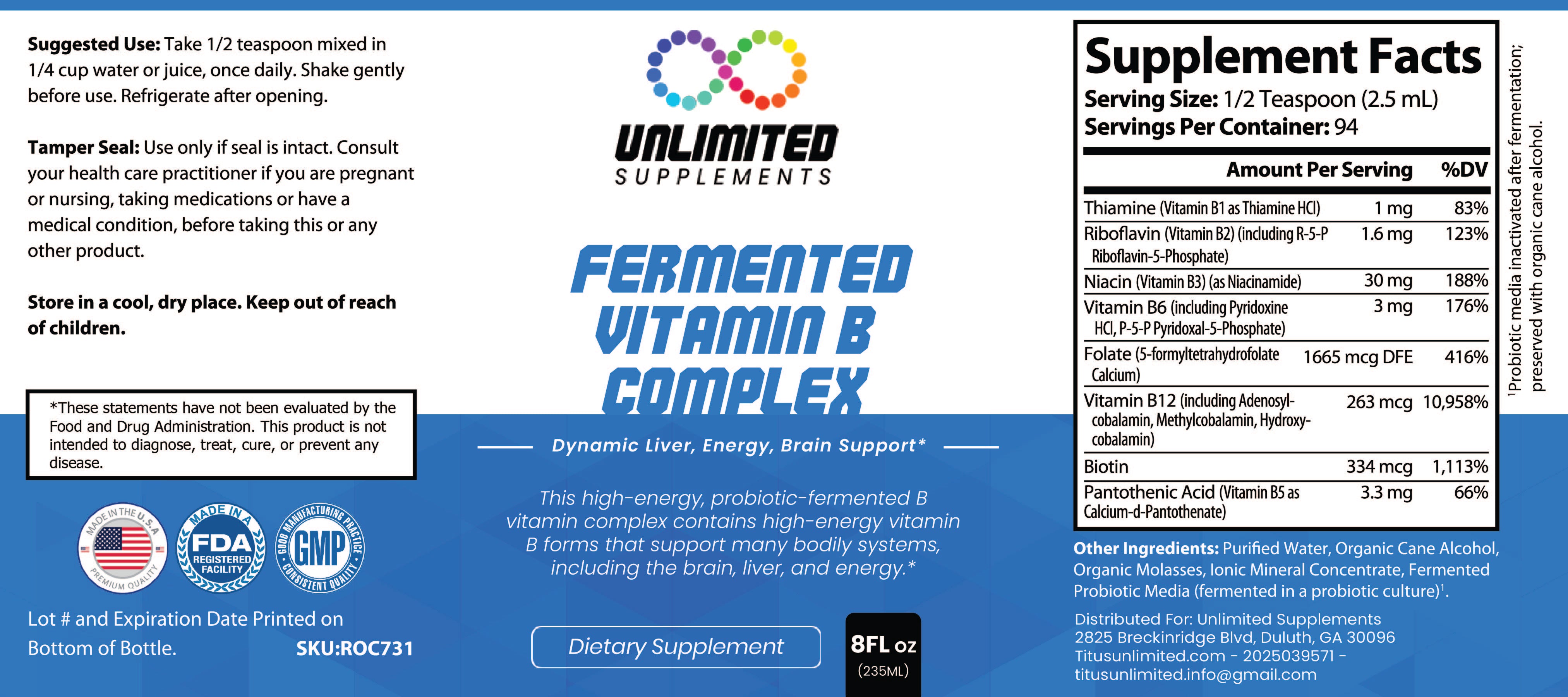 Fermented Vitamin B Complex