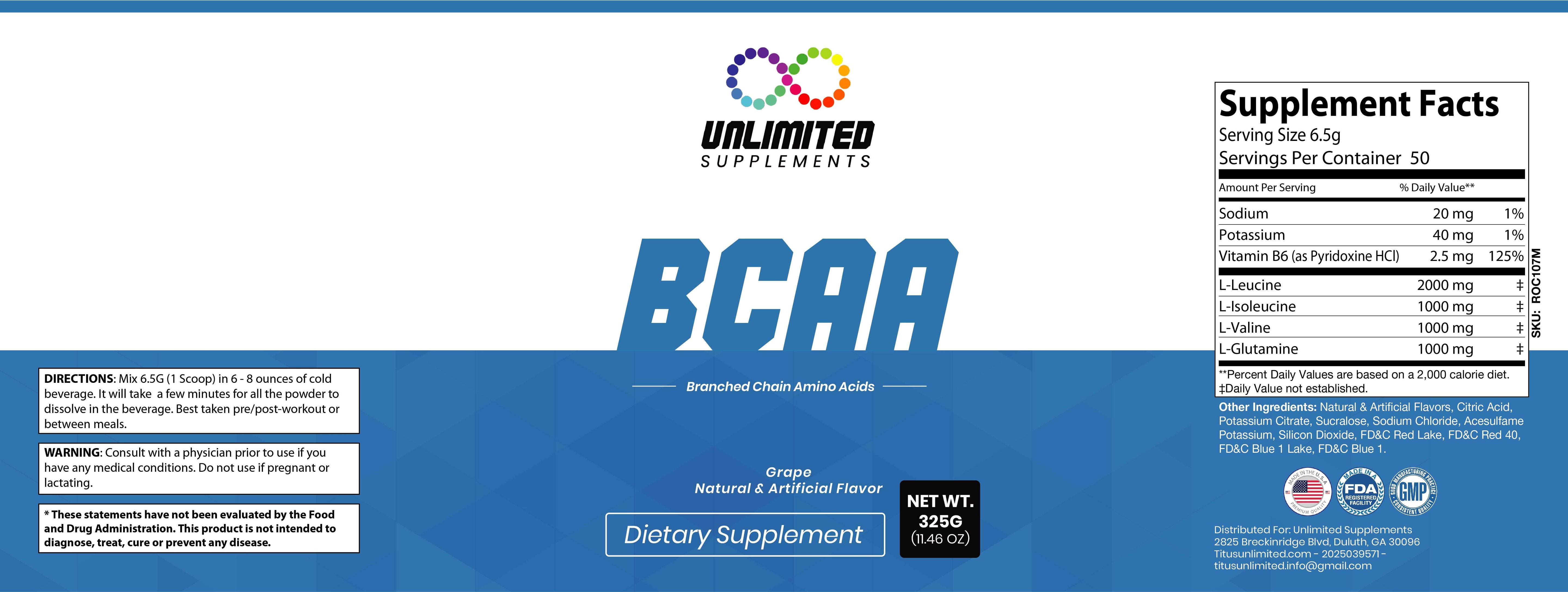 BCAA - Lemon lime and Grape