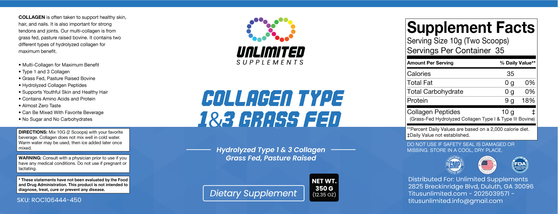 Collagen Type 1&3 Grass Fed
