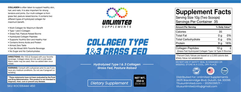 Collagen Type 1&3 Grass Fed