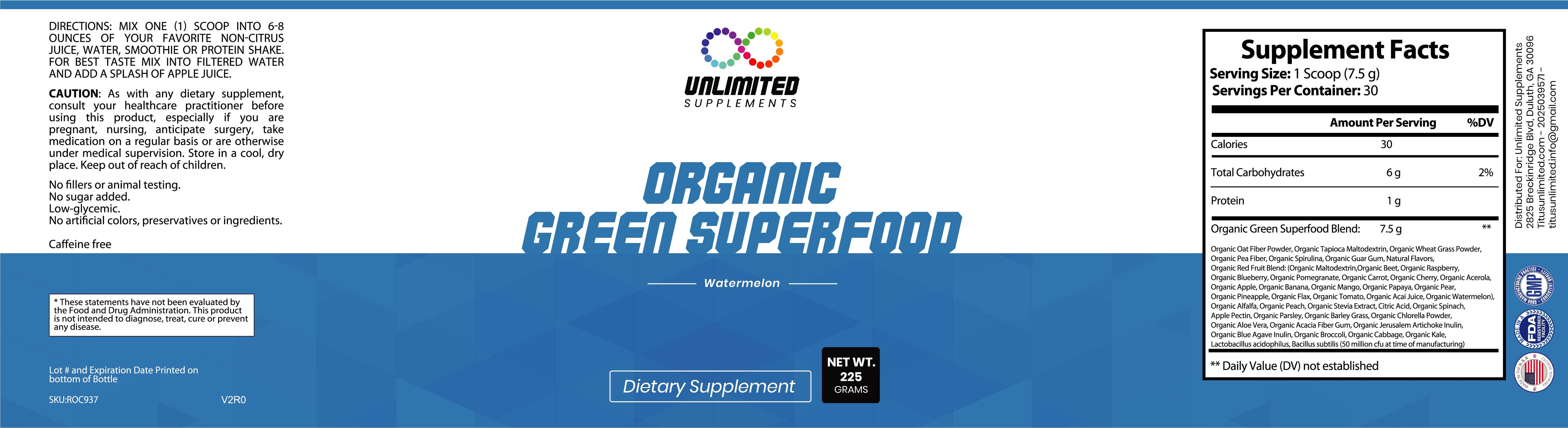 Red / Green Superfoods