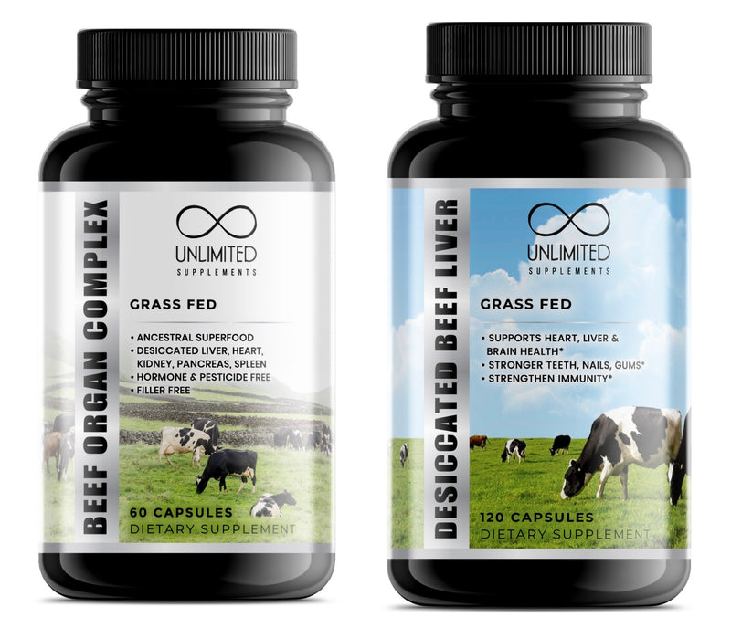 Grass Fed Beef Organ Complex or Beef Liver Capsules